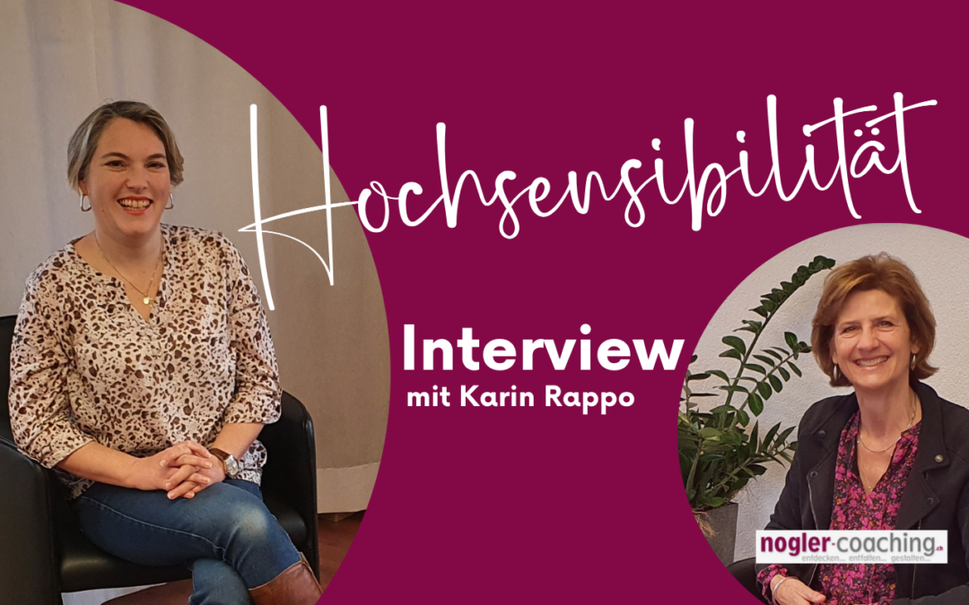 Titel: Hochsensibilität: Interview mit Karin Rappo, 2 Frauen schauen in die Kamera,
